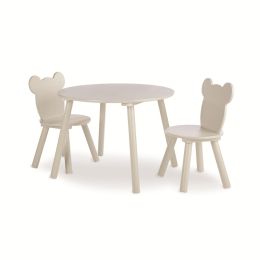 CuddleCo Play House Bear Table With 2 Chairs Pebble