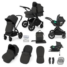Ickle Bubba Stomp Luxe 12 Piece Cirrus Travel System Bundle Charcoal Grey