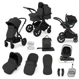 Ickle Bubba Stomp Luxe 12 Piece Nimbus 180°  Travel System Bundle Charcoal Grey