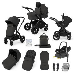 Ickle Bubba Stomp Luxe 12 Piece Maxi Cosi Cabrio Travel System Bundle Charcoal Grey