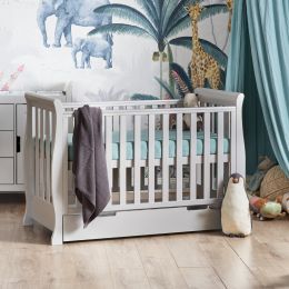 Obaby Stamford Mini Sleigh Cot Warm Grey