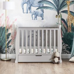 Obaby Stamford Space Saver Sleigh Cot Warm Grey