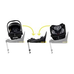 Cosatto Acorn 2, Acorn All Stages I-Size Car Seats & Rotating Isofix Base Family Bundle Silhouette