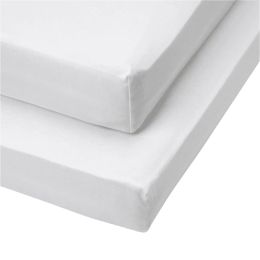 Tutti Bambini Cot Bed 2 Pack Fitted Sheets 140x70cm Essentials White