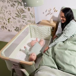 Tutti Bambini Cozee Air 2 Bedside Crib Drifted Oak/Eucalyptus