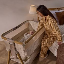 Tutti Bambini Cozee Sense Bedside Crib Toasted Oak/Sand