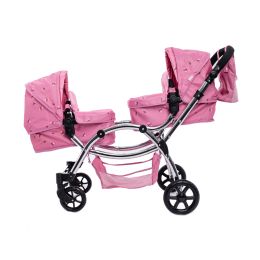 Roma Darcie Twin Dolls Pram Pink