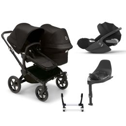 Bugaboo Donkey 5 Duo With Cybex Cloud T + Base Complete Bundle Midnight Black