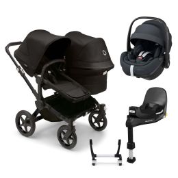 Bugaboo Donkey 5 Duo Pebble 360 Pro Complete Bundle Midnight Black