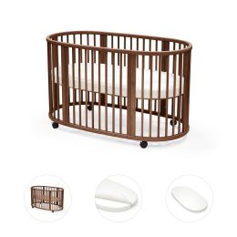 Stokke Sleepi Bed V3 With Mattress And Sheet Warm Brown