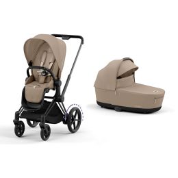 Cybex ePriam Pram & Pushchair Matt Black Cozy Beige