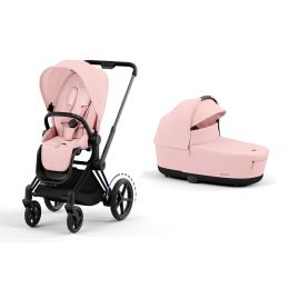 Cybex ePriam Pram & Pushchair Matt Black Peach Pink