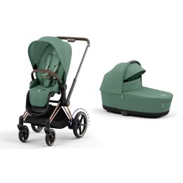 Cybex ePriam Pram & Pushchair Rosegold Leaf Green