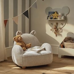 CuddleCo Etta Bear Kids Chair Boucle Mushroom