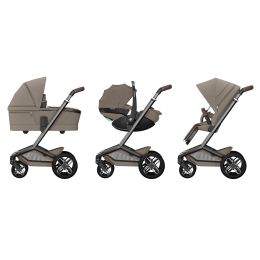 Maxi Cosi Fame Travel System With Pebble 360 Pro Car Seat Twillic Truffle Black Wheels