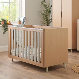 Tutti Bambini Fika Mini Cot Bed Light Oak/White Sand