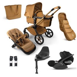 Bugaboo Fox 5 Complete Noir Limited Edition Amber Glow Cybex Cloud T Car Seat & Accessory Bundle