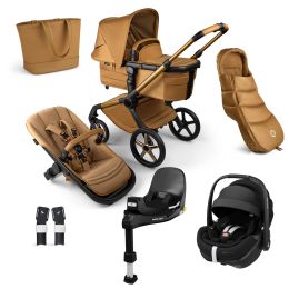 Bugaboo Fox 5 Complete Noir Limited Edition Amber Glow Maxi Cosi Pebble 360 Pro2 Car Seat Bundle & Accessory Bundle