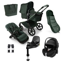 Bugaboo Fox 5 Complete Noir Limited Edition Midnight Green Maxi Cosi Pebble 360 Pro2 Car Seat Bundle & Accessory Bundle