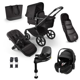 Bugaboo Fox 5 Complete Noir Limited Edition Moonlight Black Maxi Cosi Pebble 360 Pro2 Car Seat Bundle & Accessory Bundle