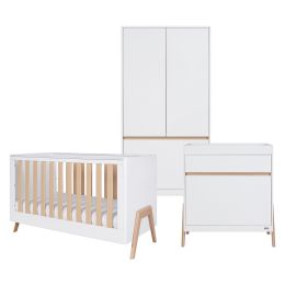 Tutti Bambini Fuori Cot Bed 3 Piece Room Set White/Light Oak