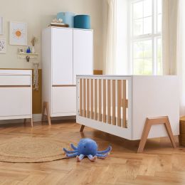 Tutti Bambini Fuori Cot Bed 3 Piece Room Set White/Light Oak