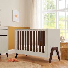 Tutti Bambini Fuori Mini Cot Bed Warm Walnut/White Sand