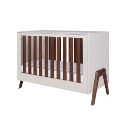 Tutti Bambini Fuori Mini Cot Bed Warm Walnut/White Sand