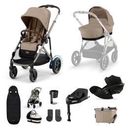 Cybex eGazelle S 11 Piece Bundle With Cloud G Car Seat & Base Almond Beige