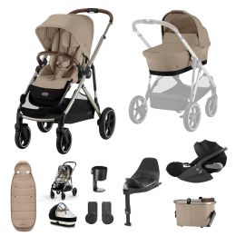 Cybex Gazelle S 11 Piece Bundle With Cloud T Car Seat & Base Almond Beige