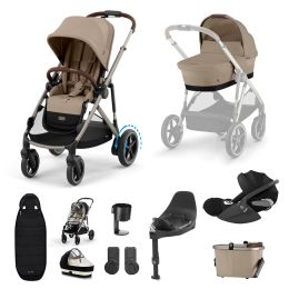 Cybex eGazelle S 11 Piece Bundle With Cloud T Car Seat & Base Almond Beige