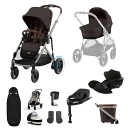 Cybex eGazelle S 11 Piece Bundle With Cloud G Car Seat & Base Chocolate Brown