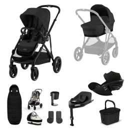 Cybex Gazelle S 11 Piece Bundle With Cloud G Car Seat & Base Moon Black