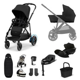 Cybex eGazelle S 11 Piece Bundle With Cloud G Car Seat & Base Moon Black
