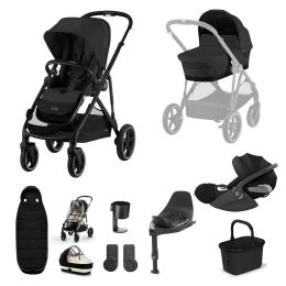 Cybex Gazelle S 11 Piece Bundle With Cloud T Car Seat & Base Moon Black