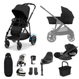 Cybex eGazelle S 11 Piece Bundle With Cloud T Car Seat & Base Moon Black
