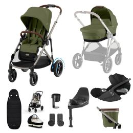 Cybex eGazelle S 11 Piece Bundle With Cloud T Car Seat & Base Moss Green
