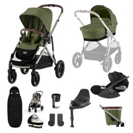 Cybex Gazelle S 11 Piece Bundle With Cloud T Car Seat & Base Moss Green