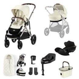 Cybex Gazelle S 11 Piece Bundle With Cloud G Car Seat & Base Seashell Beige