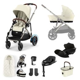 Cybex eGazelle S 11 Piece Bundle With Cloud G Car Seat & Base Seashell Beige
