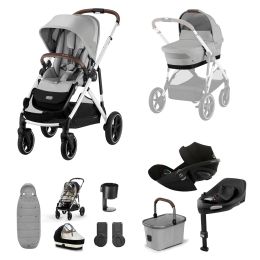 Cybex Gazelle S 11 Piece Bundle With Cloud G Car Seat & Base Stone Grey
