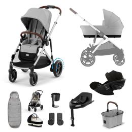 Cybex eGazelle S 11 Piece Bundle With Cloud G Car Seat & Base Stone Grey