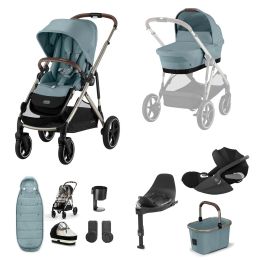 Cybex Gazelle S 11 Piece Bundle With Cloud T Car Seat & Base Stormy Blue