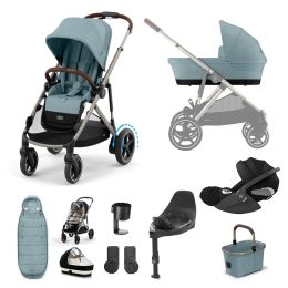 Cybex eGazelle S 11 Piece Bundle With Cloud T Car Seat & Base Stormy Blue