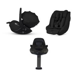 Silver Cross Glide Plus 360, Approach Plus 360 I-Size Car Seat & Base Bundle Iconic Black