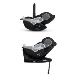 Silver Cross Glide Plus 360, Approach Plus 360 I-Size Car Seat & Base Bundle Iconic Black