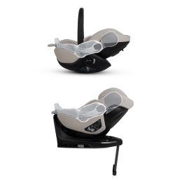 Silver Cross Glide Plus 360, Approach Plus 360 I-Size Car Seat & Base Bundle Natural Taupe
