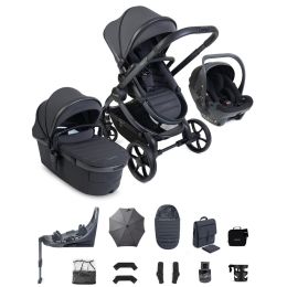 iCandy Peach 8 Complete Bundle With Cocoon 360 Car Seat & Base Grey