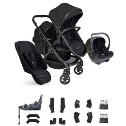 iCandy Peach 8 Double Pushchair And Carrycot With Cocoon 360 Car Seat & Base Black