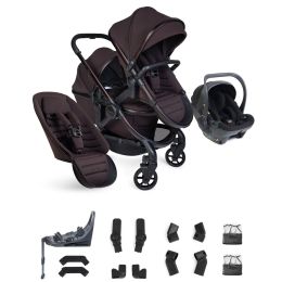 iCandy Peach 8 Editions Double Pushchair And Carrycot With Cocoon 360 Car Seat & Base Coffee Bean